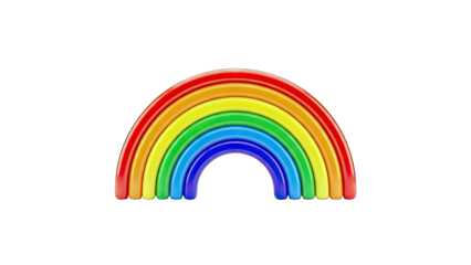 3D Rainbow Illustration on White Background