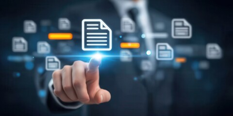 Fototapeta premium Connected archive tools integrate conceptual cognition for managers to improve management processes and execute advanced search