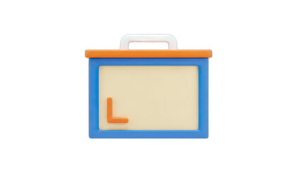 3D Rendered Briefcase with Letter L on White Background
