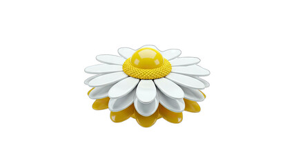 3D Rendered Daisy Flower on White Background