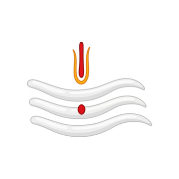 Hindu tilak symbol of lord shiva vibhuti tripundra with urdhva pundra mark