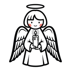 Christmas Ornaments Vector - Angel with Candle Illustration