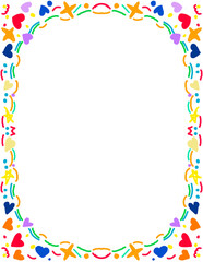 Elegance Victorian Red Heart Frames Drawings with bow and ribbons in vintage coquette girly style. Hand-drawn baroque line borders for Valentine's Day cards, Wedding invitations	