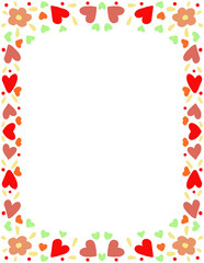 Elegance Victorian Red Heart Frames Drawings with bow and ribbons in vintage coquette girly style. Hand-drawn baroque line borders for Valentine's Day cards, Wedding invitations	