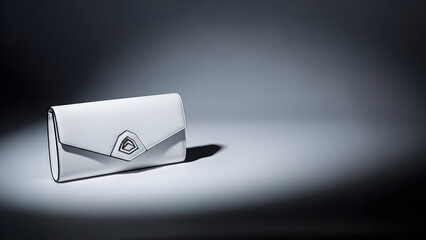 Luxury white envelope style purse with monogram