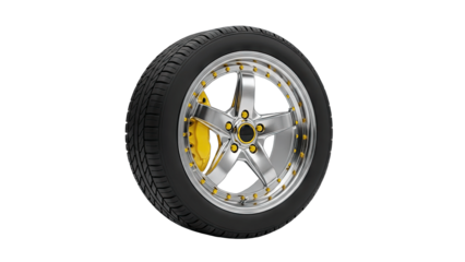 Car Wheel Isolated on White Background