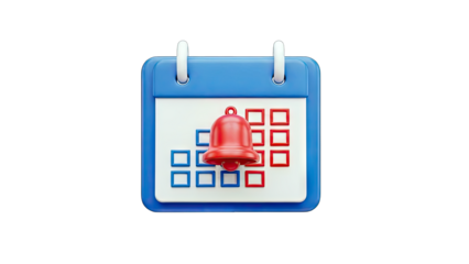 Calendar with Notification Bell Icon - Reminder Concept