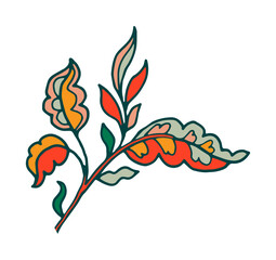 Tall leafy folk branch vector clipart