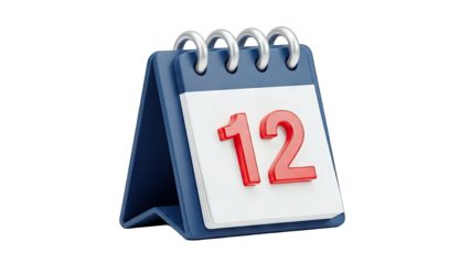 Calendar with the number 12 - Date concept