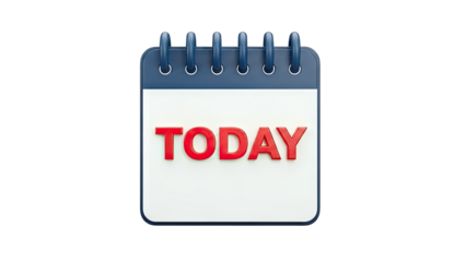 Calendar with "TODAY" text on white background.