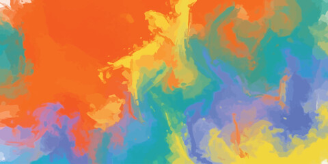 Vibrant Abstract Vector Background with Fluid Orange Teal and Yellow Color Swirls