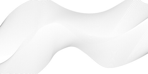 Fototapeta premium Abstract line wave background. Technology abstract lines on white background. Undulate Grey Wave Swirl, frequency sound wave, twisted curve lines with blend effect.