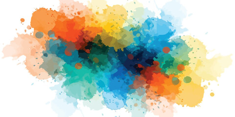 Vibrant watercolor splash background Colorful abstract paint blot artistic texture design element