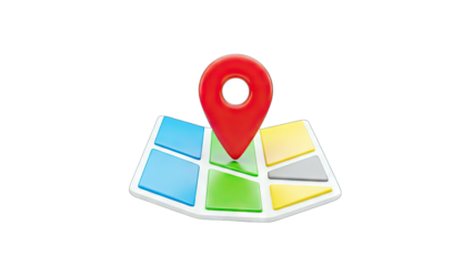 3D Map with Location Pin - Navigation Concept