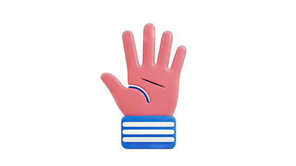 3D Hand Gesture: Open Palm on White Background