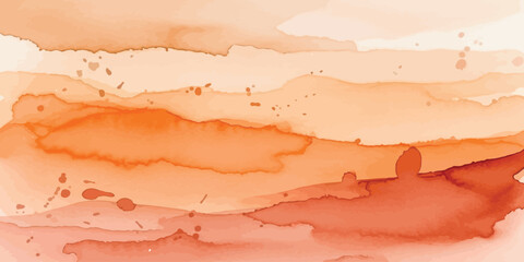Abstract Watercolor Background in Warm Earth Tones and Orange Hues Seamless Vector Illustration