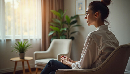  Male therapist attentively listening during calm session in consultation room