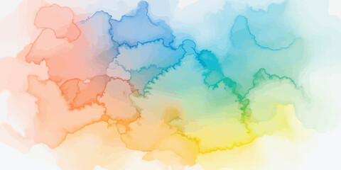 Obraz premium Soft Pastel Multicolor Watercolor Style Vector Background Fluid Blending Ink Abstract Texture