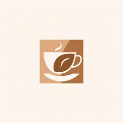 Logo design of steaming tea cup with natural leaf element, representing organic beverages and wellness. Ideal for herbal tea companies, eco-conscious cafes, and health-focused brands