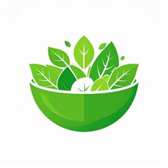 Vibrant Green Salad Bowl Emblem A Symbol of Freshness and Healthy Eating