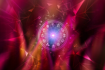 Zodiac signs and astrology with constellations, concepts, predictions, horoscopes, beliefs