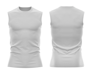 Tank Top Muscle-Fit Compression Mockup – Sleeveless Gym Wear, Front and Back View, Athletic Performance Wear, Realistic Fabric Detail, High-Quality Product Mockup Ready