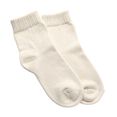 Woollen socks on white background