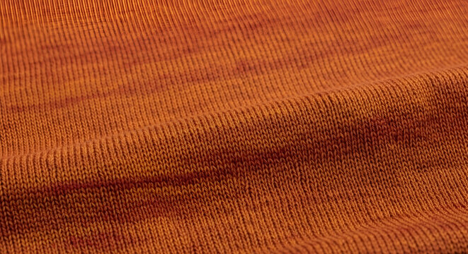 Close-up textured fabric with a warm terracotta orange hue and ribbed pattern, showcasing the detailed weave of the material for design applications