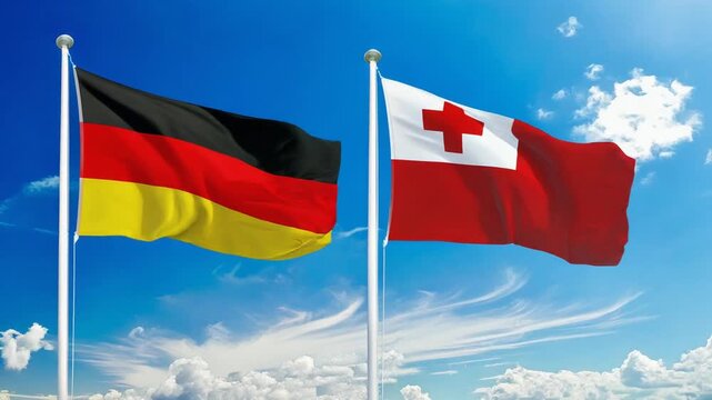 ドイツの国旗とトンガの国旗(Germany flag & Tonga flag.)
