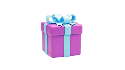 Gift Box with Bow Isolated on White Background