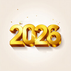 Golden 3D 2026 New Year Celebration with Festive Elements