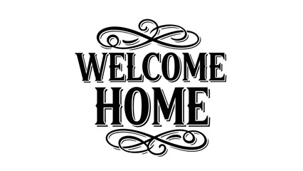 Welcome home vintage typography design element vector