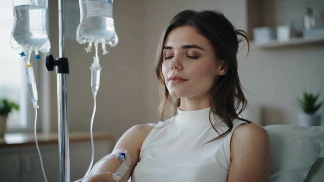 A young lady undergoing ozone therapy
