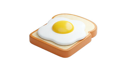 Fried Egg on Toast: Breakfast Concept