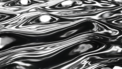 Abstract Liquid Chrome Waves Background