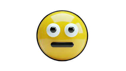 Emoji Face Expressionless on White Background