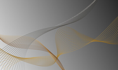 black silver gray golden smooth lines wave curves luxury on soft gradient abstract background