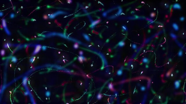glowing confetti party visual, scribble pencil crayon etch lines on black background, drawing overlay animation, particle lines