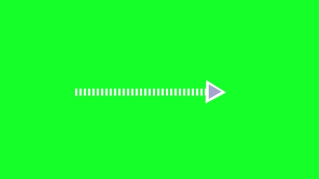 Smooth white arrow pointing animation on green screen for clear direction marking in videos