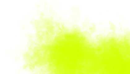 Festive yellow color smoke overlay, bright powder explosion cloud on dark background for party and celebration design