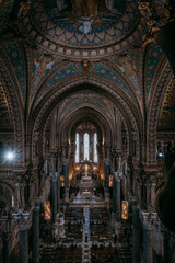Obraz premium architecture style and decoration art of Basilique de Notre-Dame de Fourvière, Lyon, France