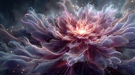 Interdimensional ceremony pulsing with atomic light fields and magenta glow