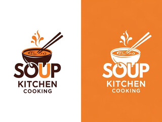 Vibrant soup kitchen logos for culinary branding and advertising