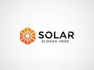 Modern Solar Energy Logo Design with Geometric Sunburst and Bold Typography