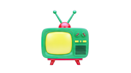 Cartoon TV Illustration on White Background