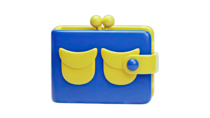 Cartoon Wallet Illustration on White Background