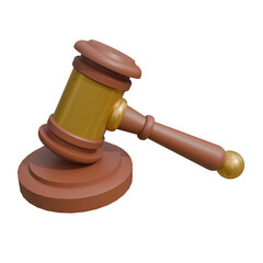 wooden gavel and books