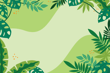 world environment day banner with leaf plant on green background vector design	