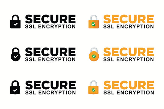 SSL secure https certificate connection with padlock icon vector illustration, protected payment idea, safe data encryption technology, privacy sign