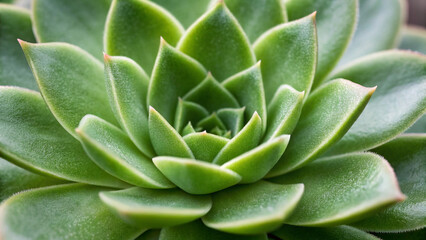 Vibrant green succulent plant with tightly packed fleshy leaves forming a geometric rosette pattern Background